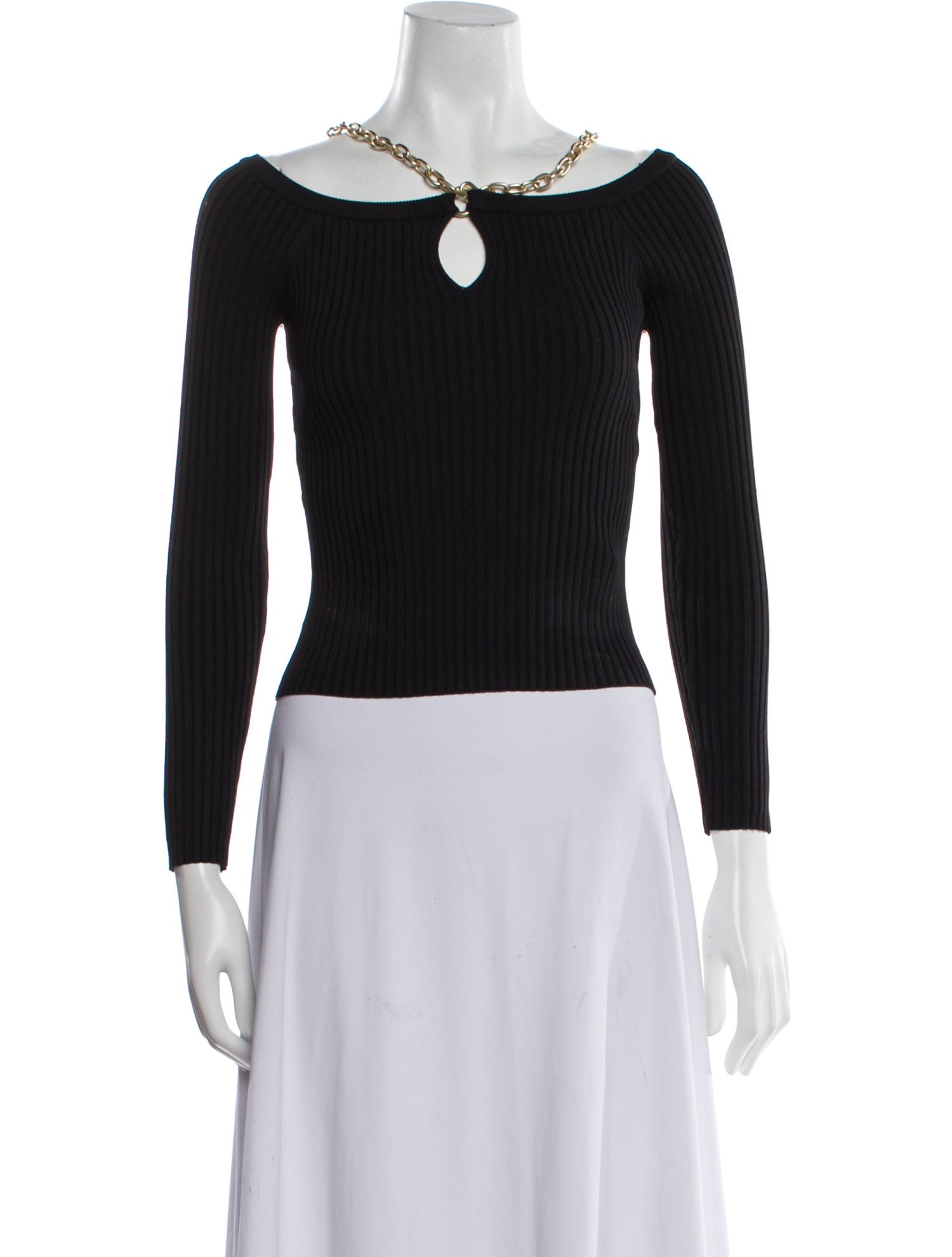 Jonathan Simkhai Bateau Neckline Long Sleeve Crop Top