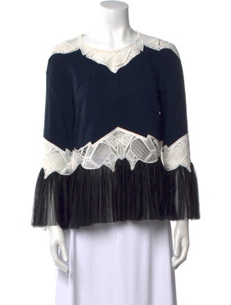 Jonathan Simkhai Bateau Neckline Three-Quarter Sleeve Blouse