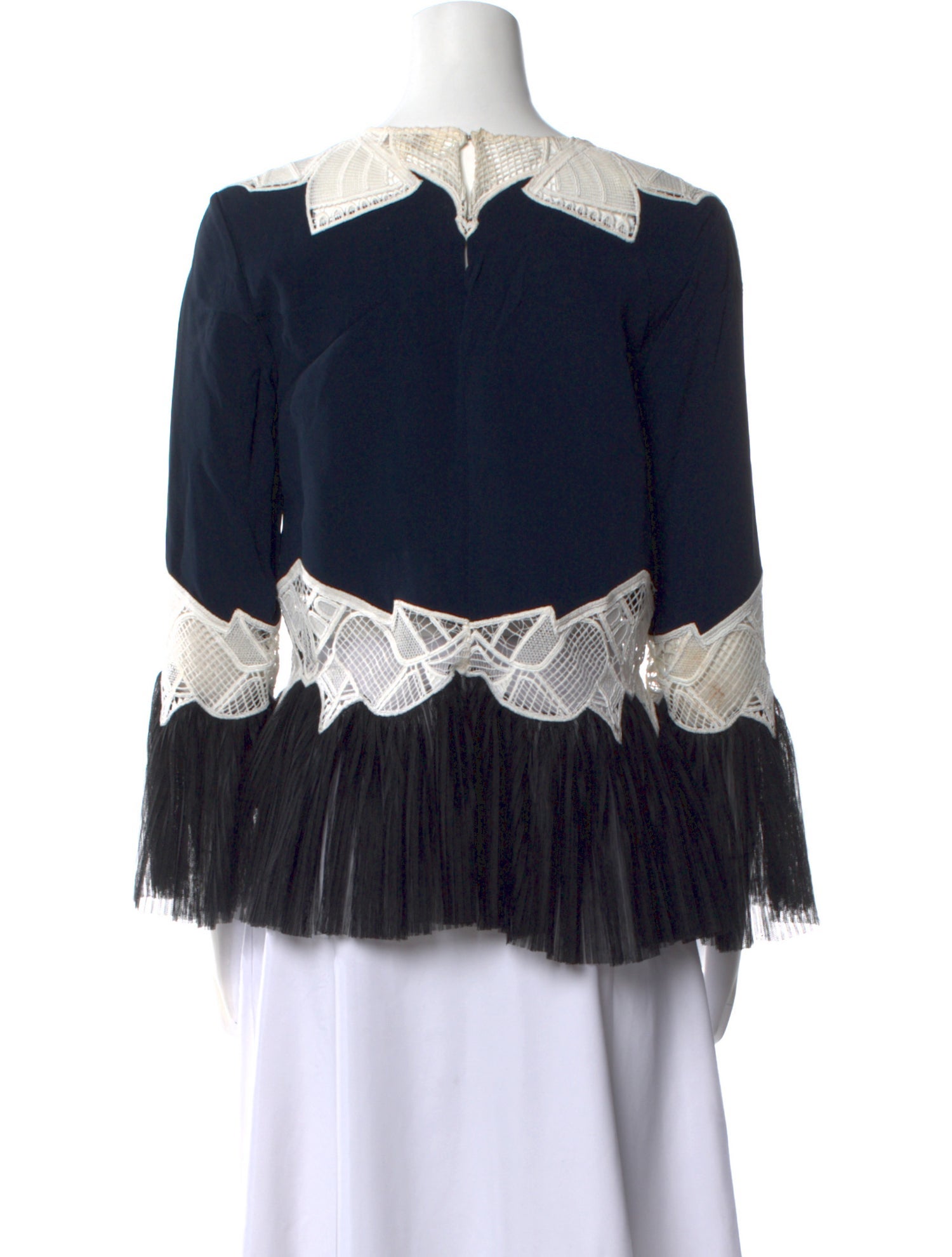 Jonathan Simkhai Bateau Neckline Three-Quarter Sleeve Blouse