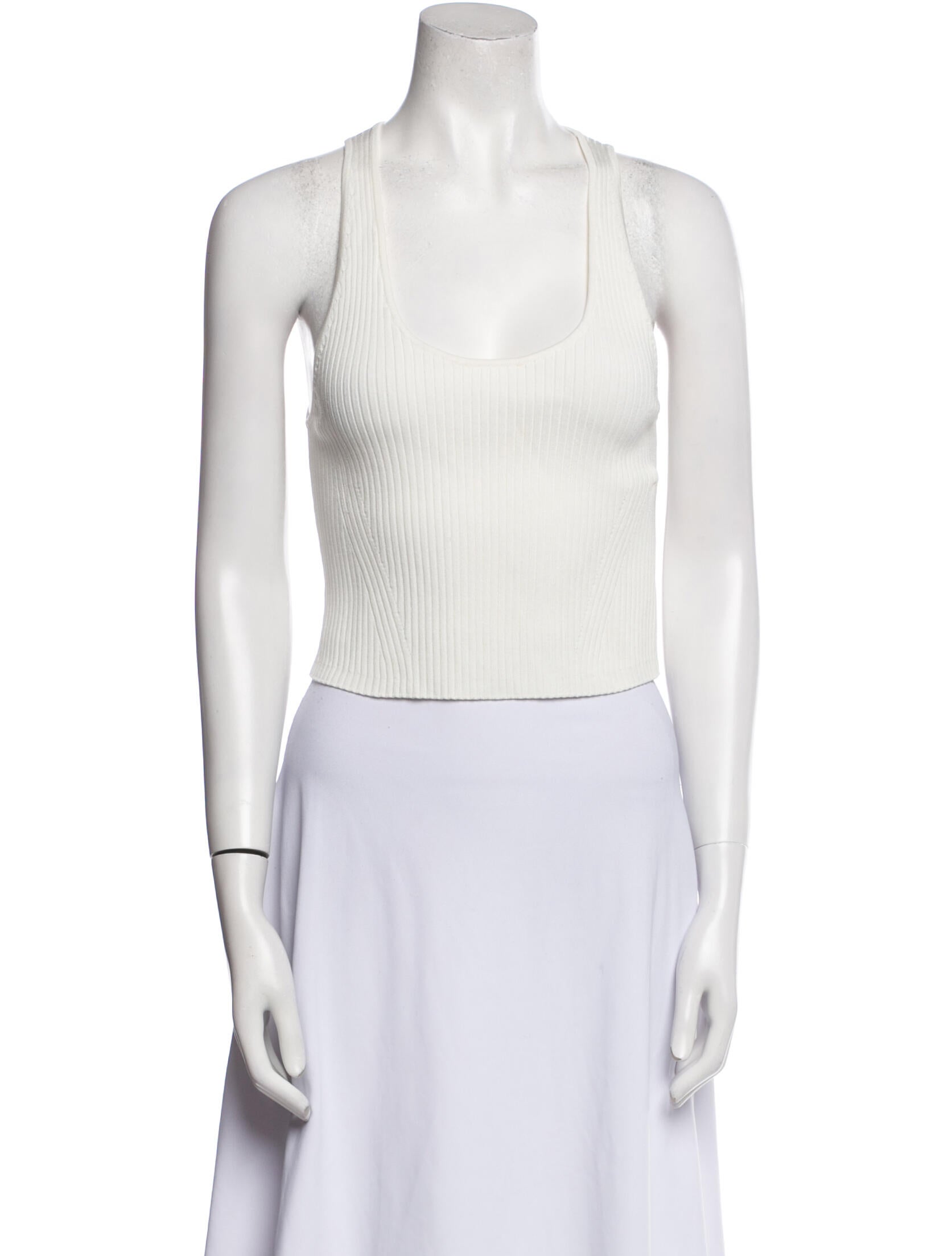 Jonathan Simkhai Scoop Neck Sleeveless Crop Top