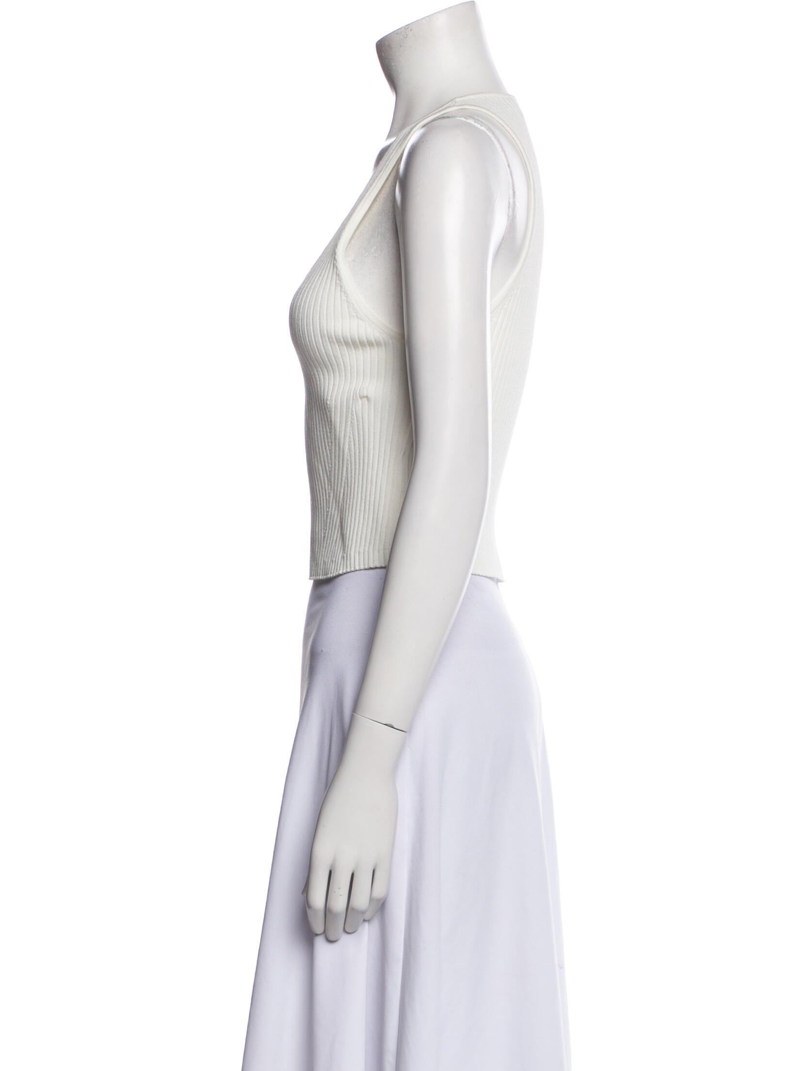 Jonathan Simkhai Scoop Neck Sleeveless Crop Top