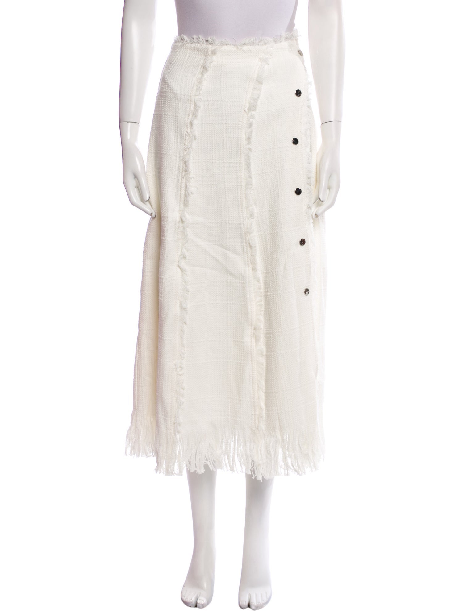 Jonathan Simkhai Fringe Trim Accent Midi Length Skirt w/ Tags