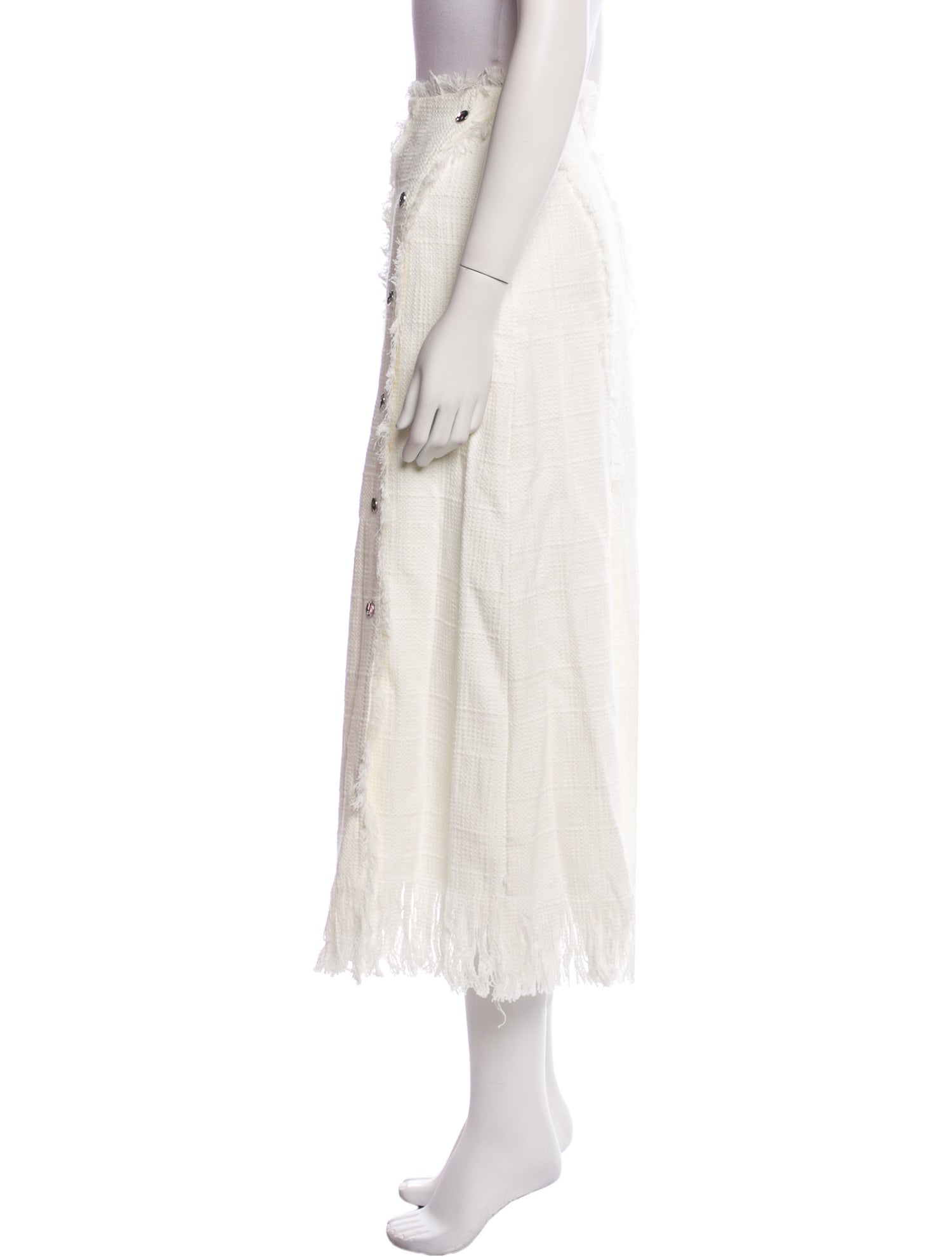 Jonathan Simkhai Fringe Trim Accent Midi Length Skirt w/ Tags