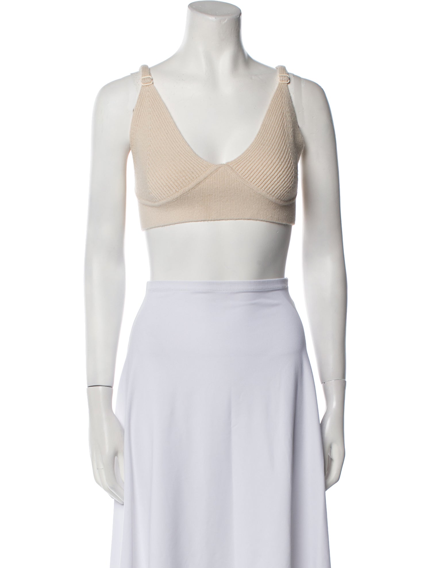 Jonathan Simkhai V-Neck Sleeveless Crop Top