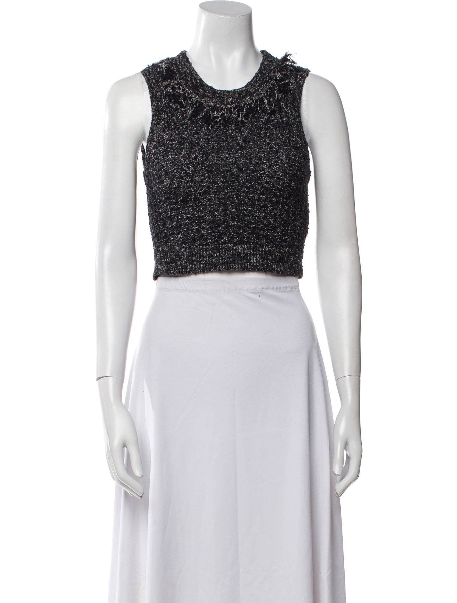 Jonathan Simkhai Crew Neck Sleeveless Crop Top