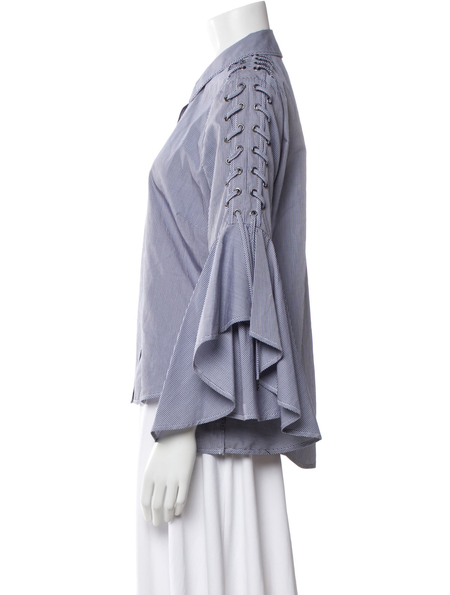 Jonathan Simkhai Plaid Print Long Sleeve Button-Up Top