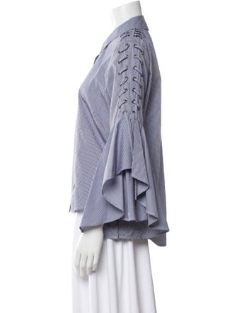 Jonathan Simkhai Plaid Print Long Sleeve Button-Up Top