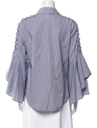 Jonathan Simkhai Plaid Print Long Sleeve Button-Up Top