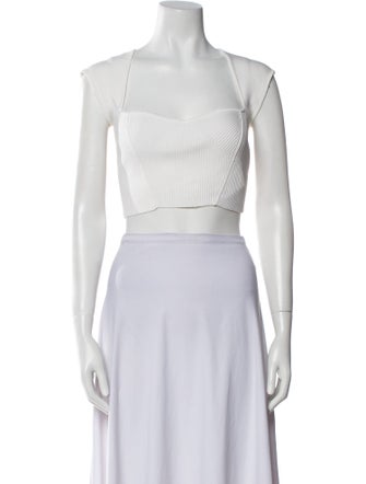 Jonathan Simkhai Square Neckline Sleeveless Crop Top