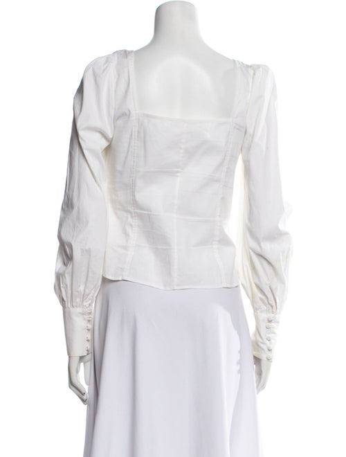 Jonathan Simkhai Square Neckline Long Sleeve Button-Up Top