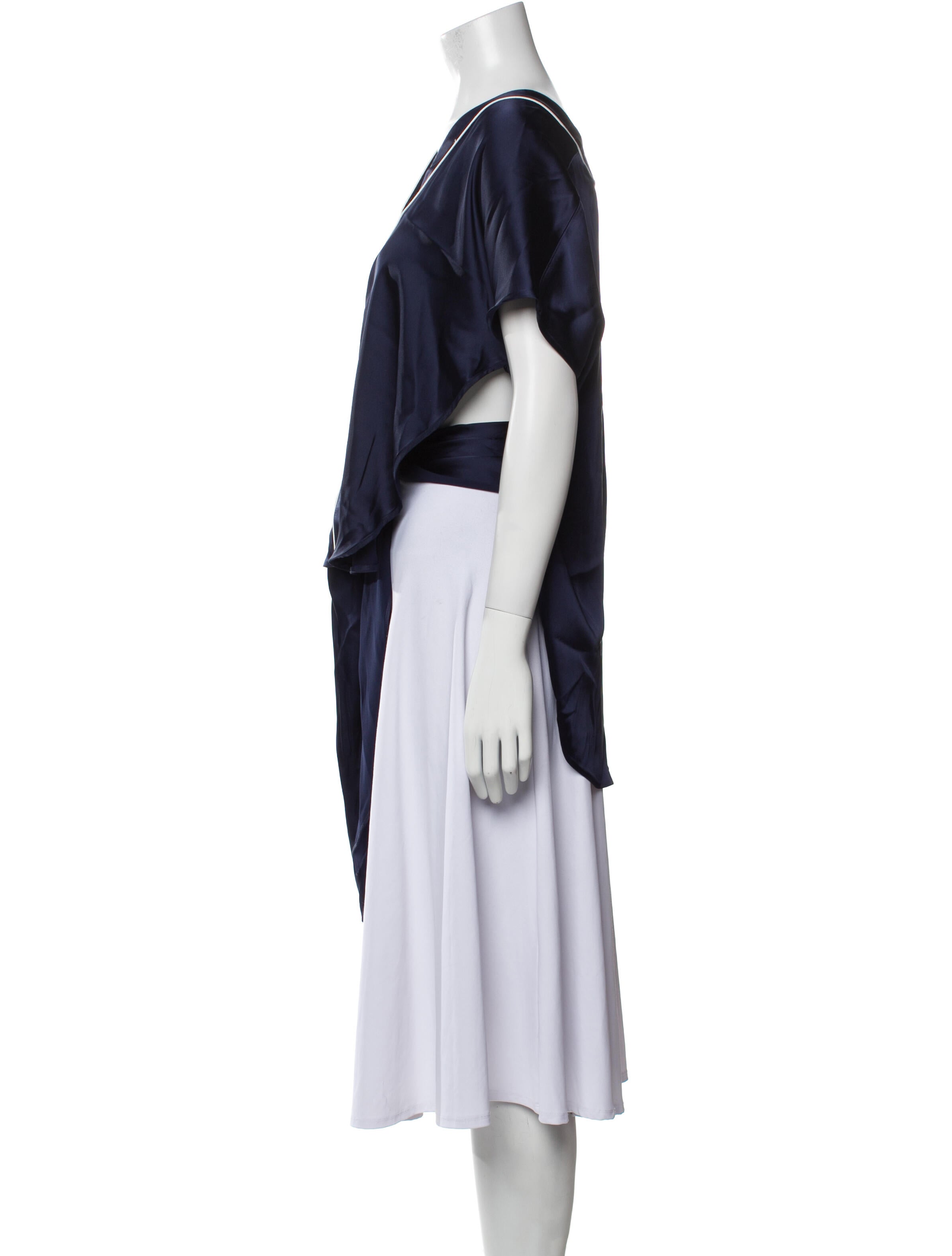 Jonathan Simkhai V-Neck Short Sleeve Blouse