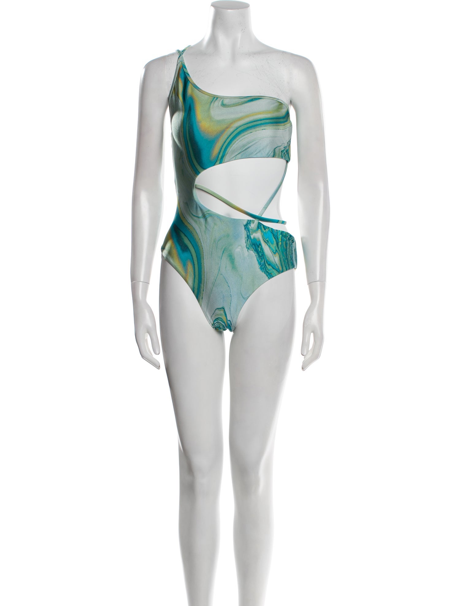 Jonathan Simkhai Printed Cutout Accent One-Piece