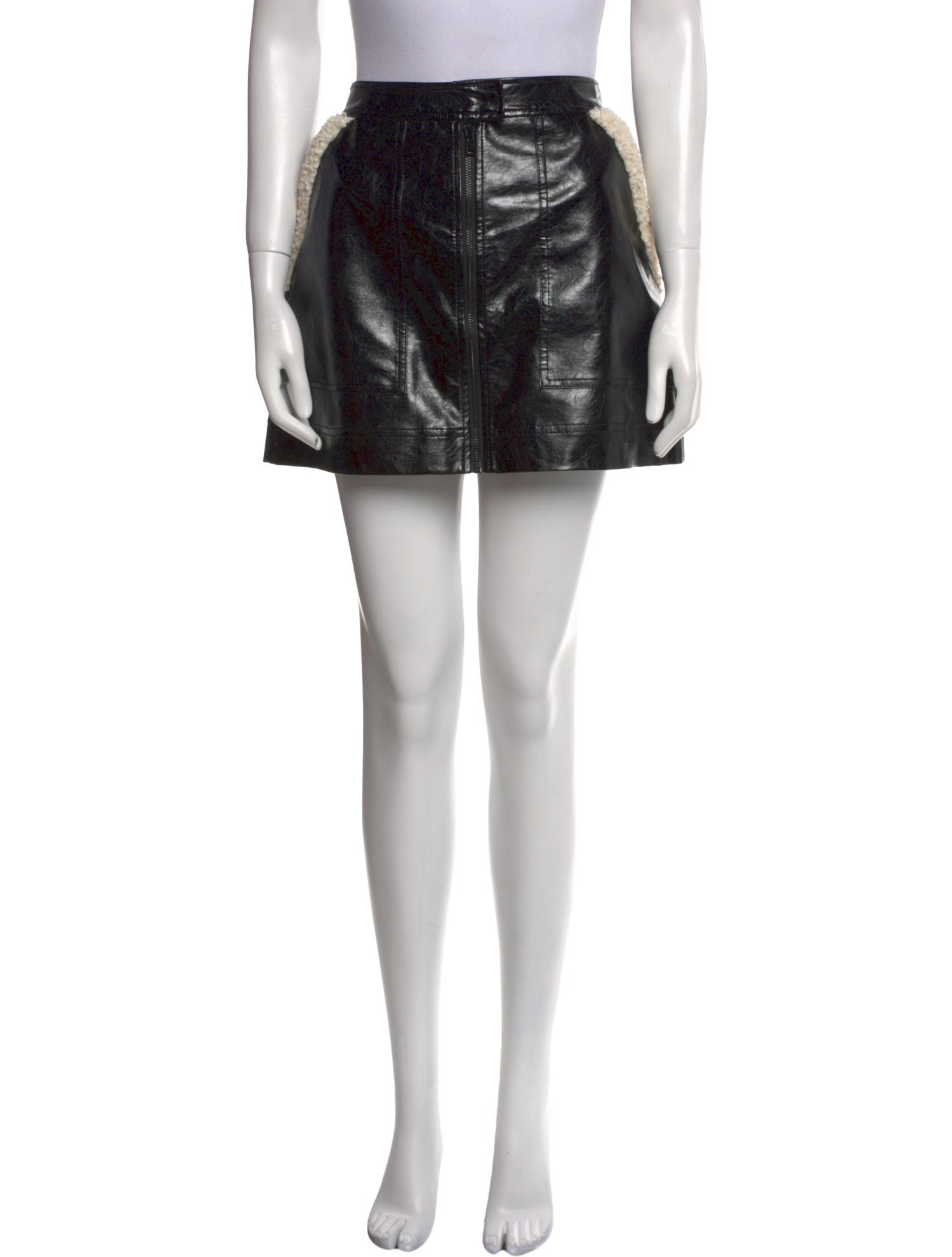 Jonathan Simkhai Faux Fur Trim Mini Skirt