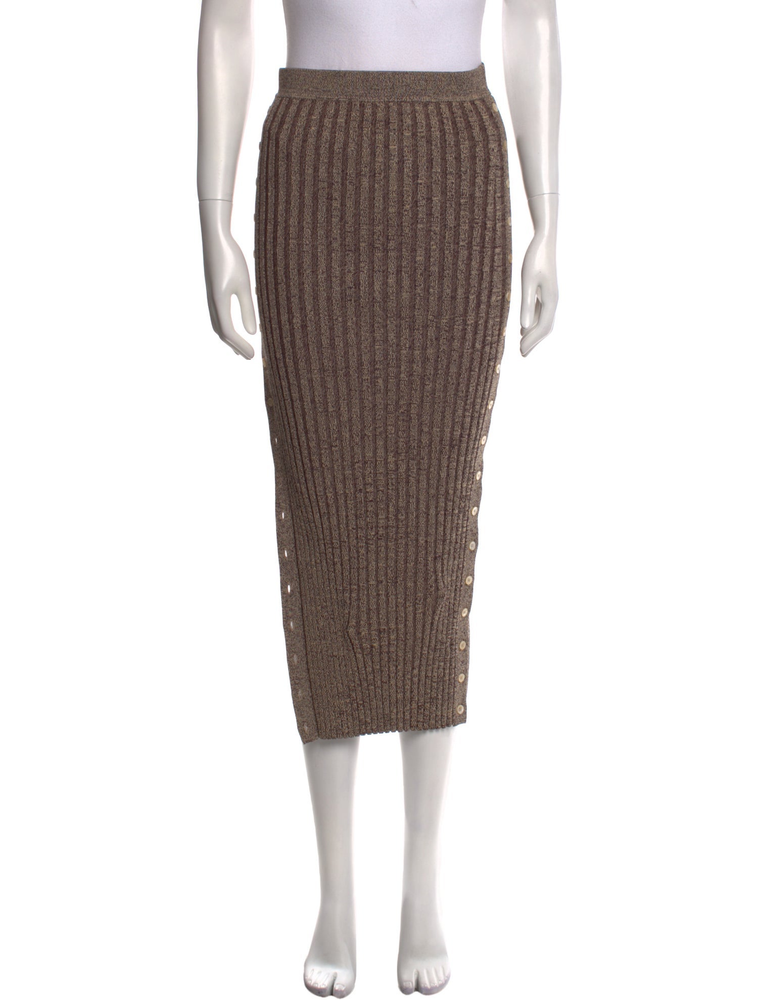 Jonathan Simkhai Pleated Accents Midi Length Skirt