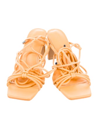 Jonathan Simkhai Leather Bow Accents Gladiator Sandals