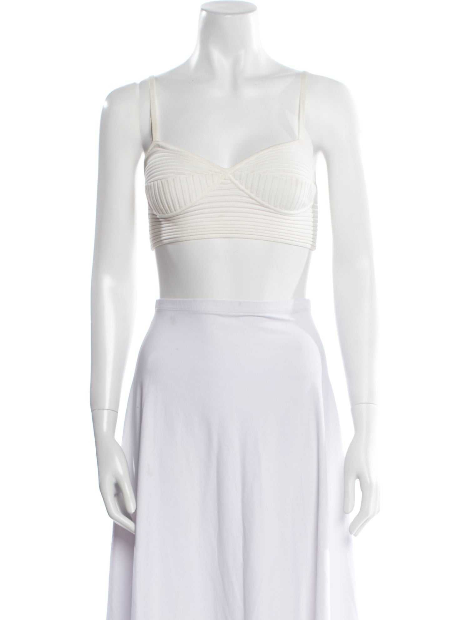 Jonathan Simkhai Square Neckline Sleeveless Crop Top