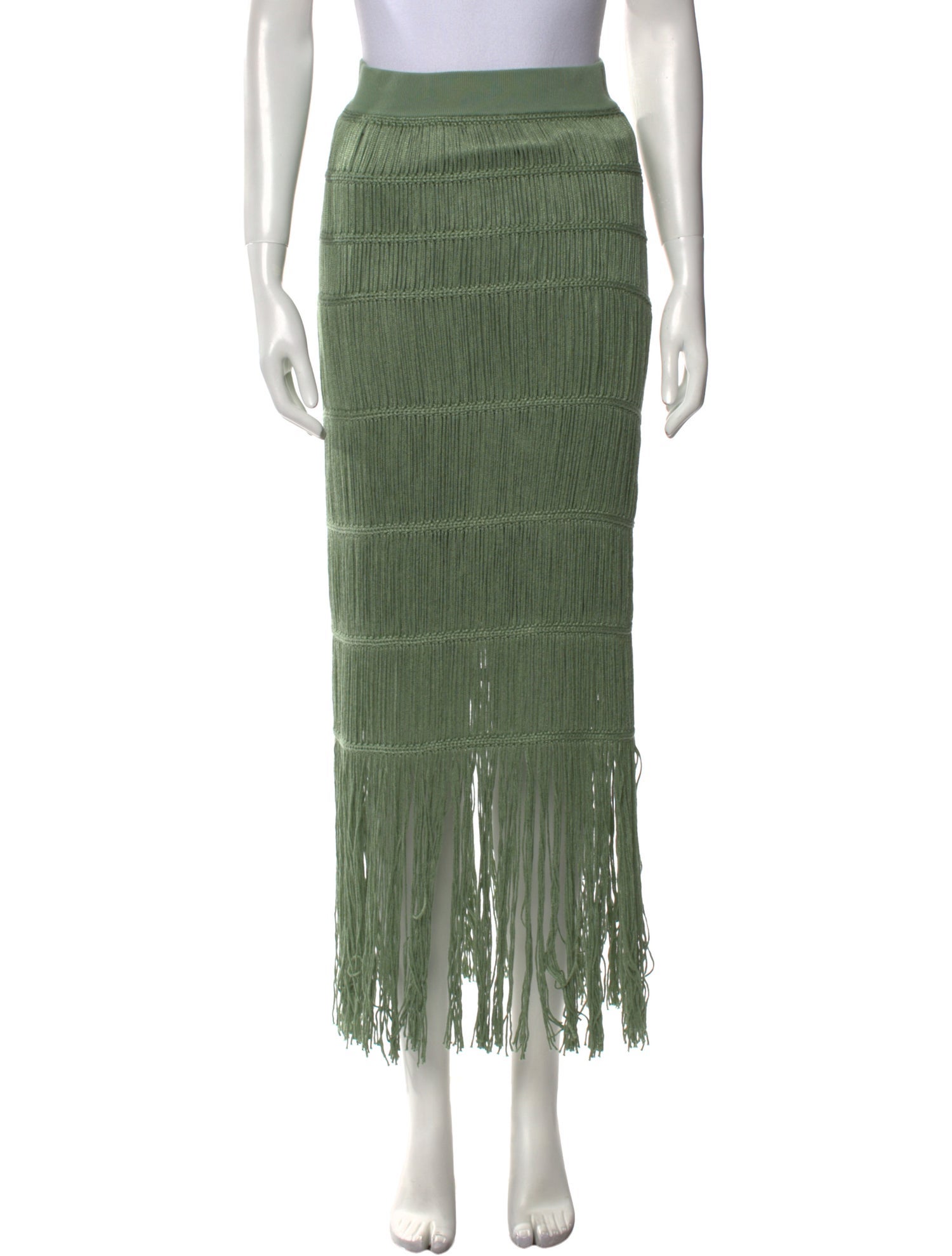 Jonathan Simkhai Fringe Trim Accent Midi Length Skirt
