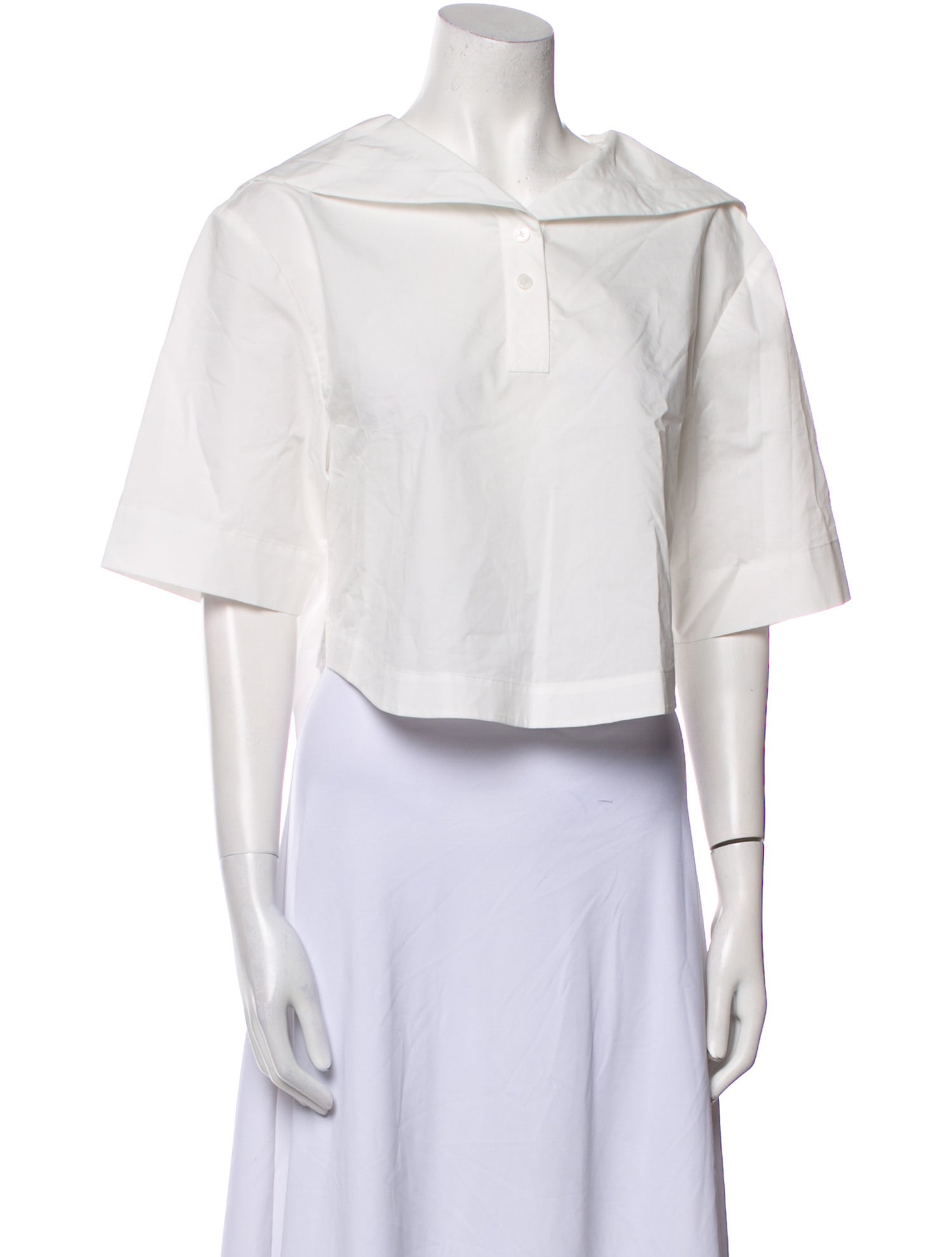 Simkhai Three-Quarter Sleeve Crop Top