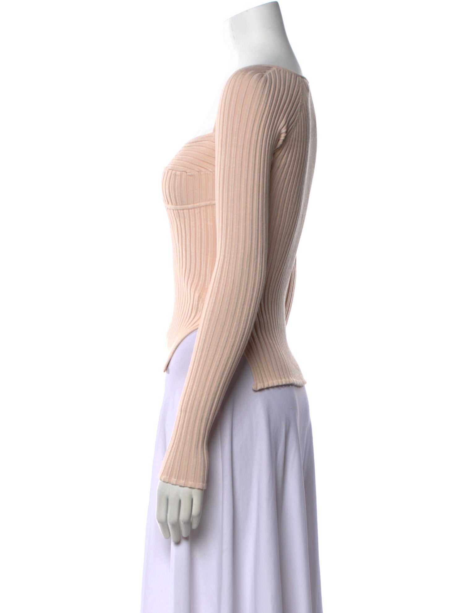 Jonathan Simkhai Square Neckline Long Sleeve Crop Top