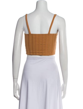 Jonathan Simkhai Square Neckline Sleeveless Crop Top