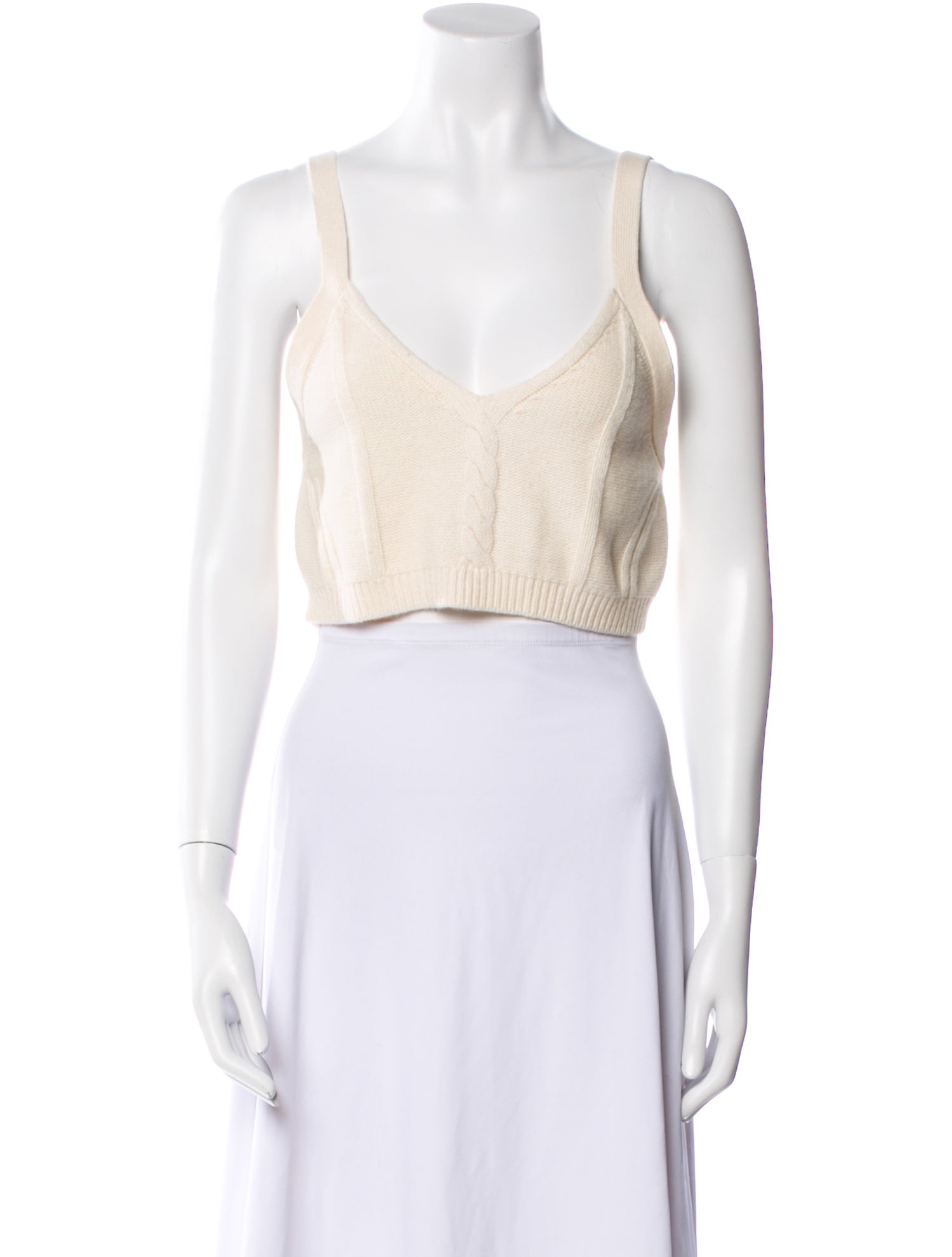 Jonathan Simkhai V-Neck Sleeveless Crop Top