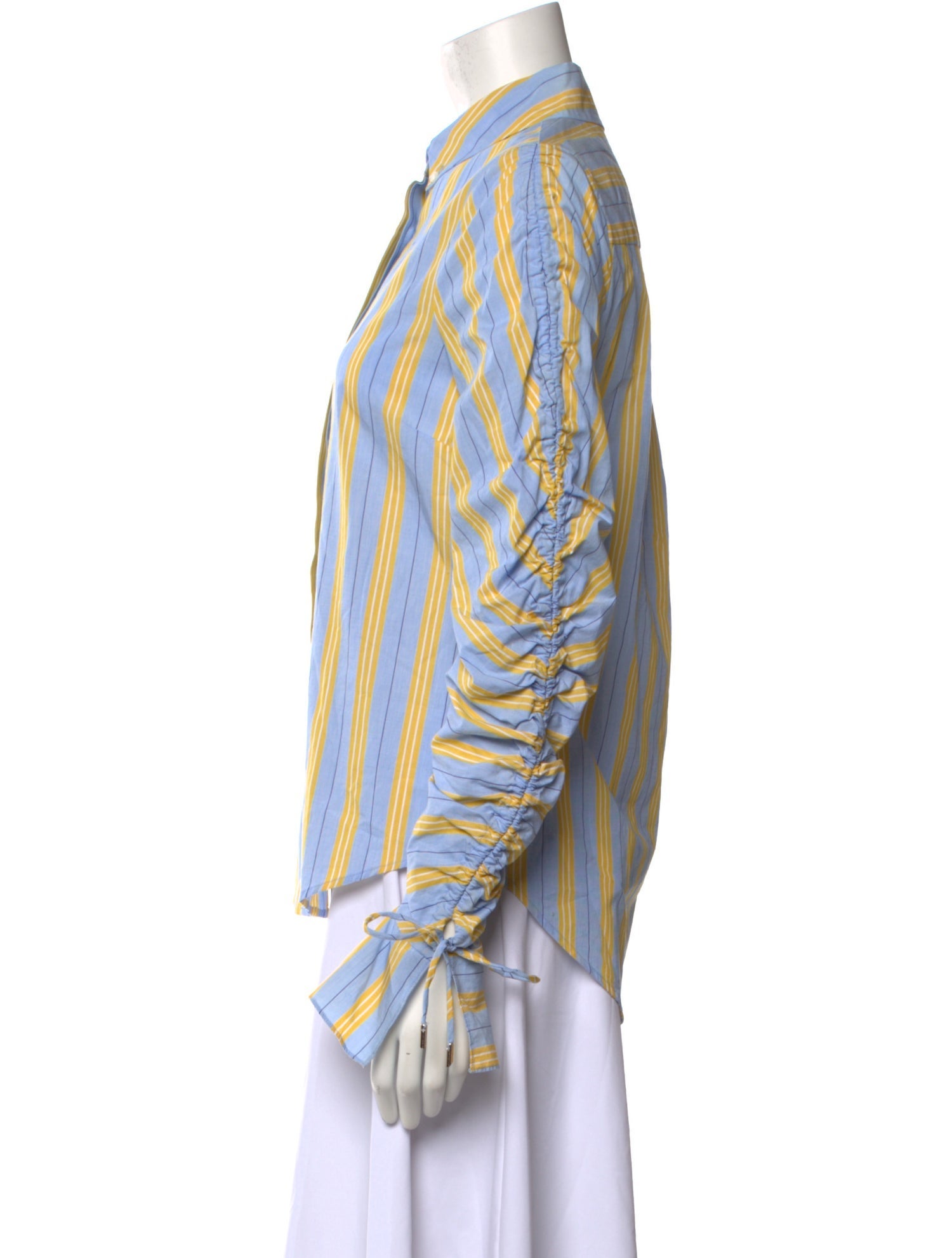 Jonathan Simkhai Striped Long Sleeve Button-Up Top