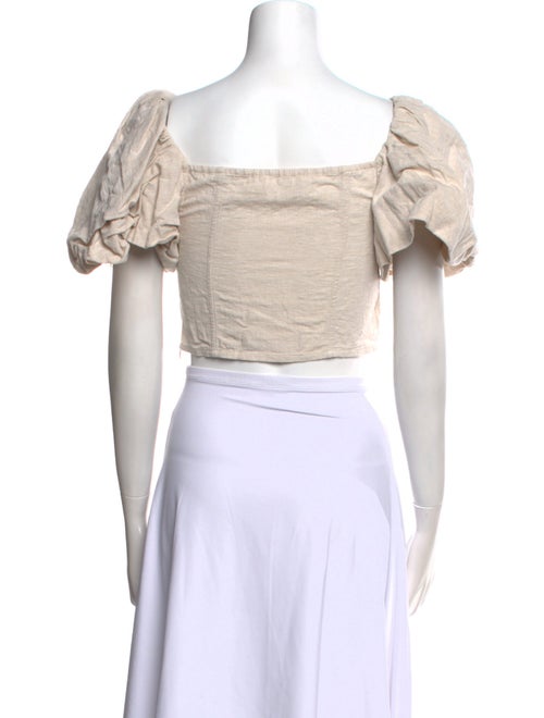 Jonathan Simkhai Square Neckline Short Sleeve Crop Top