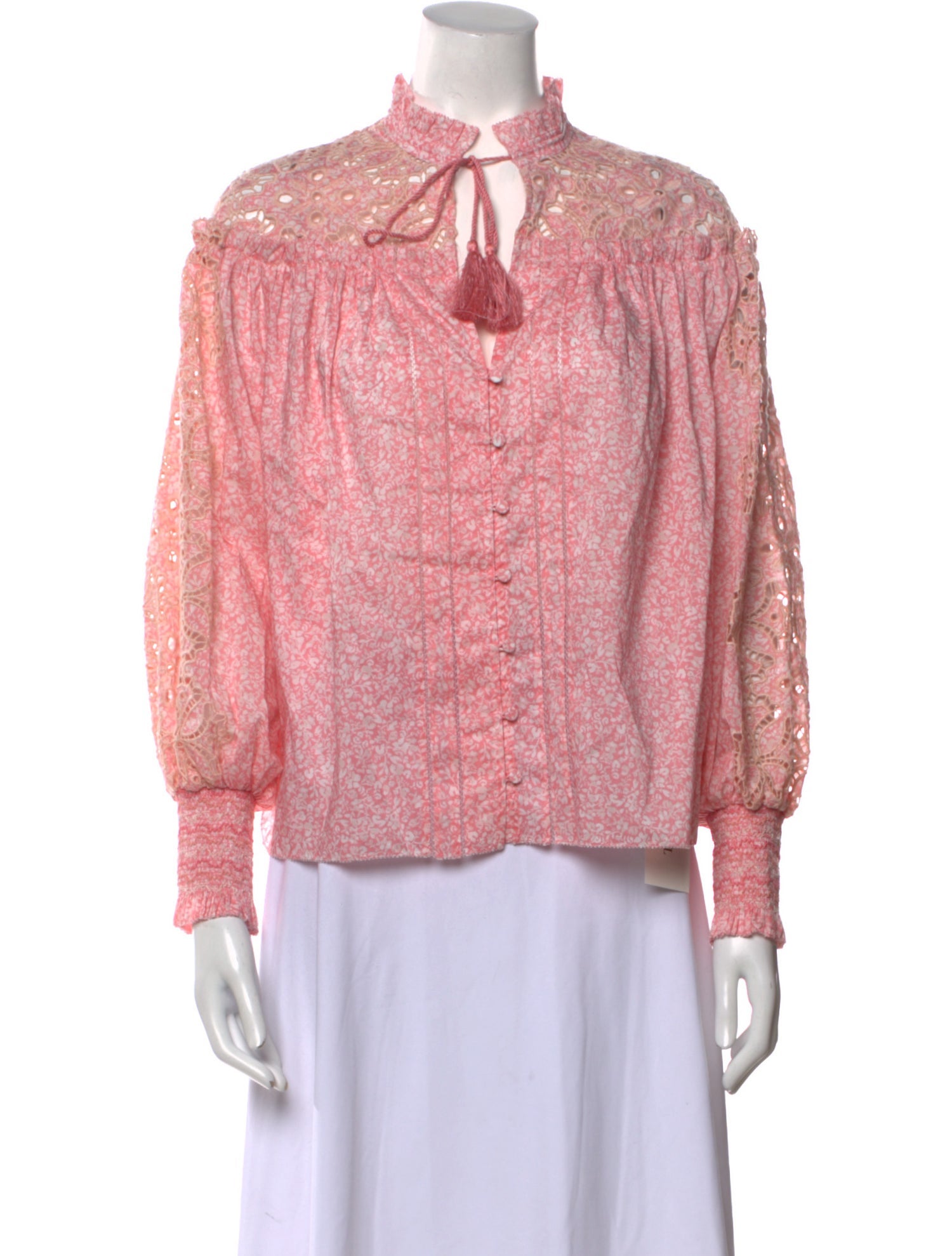 Jonathan Simkhai Floral Print Mock Neck Blouse w/ Tags