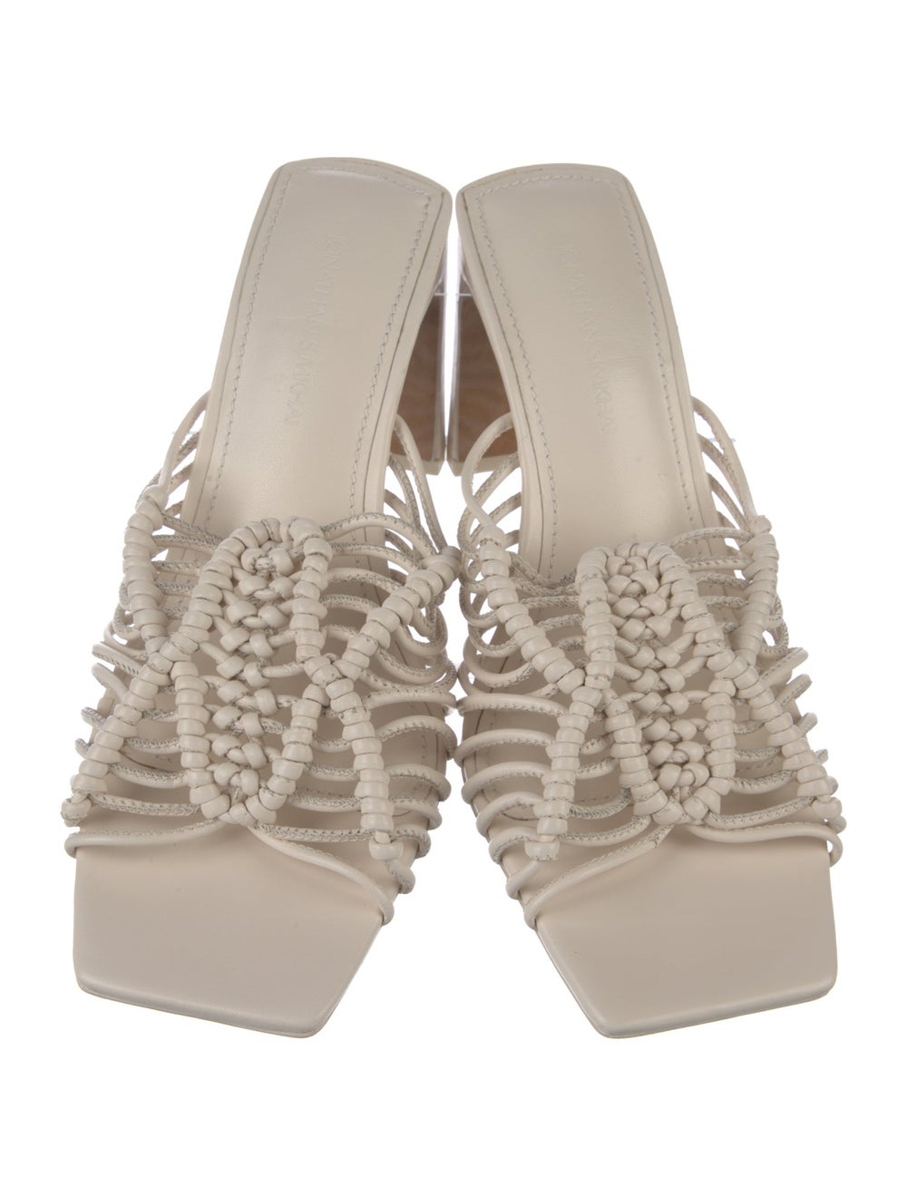 Jonathan Simkhai Leather Slides White Multistrap - image 3