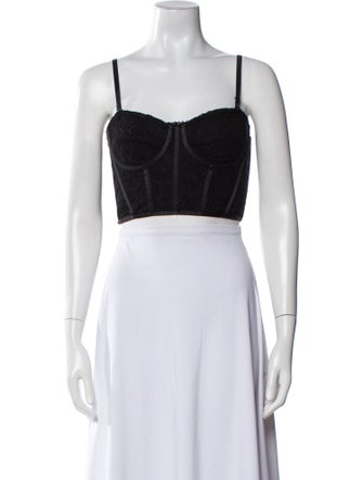 Jonathan Simkhai Square Neckline Sleeveless Crop Top