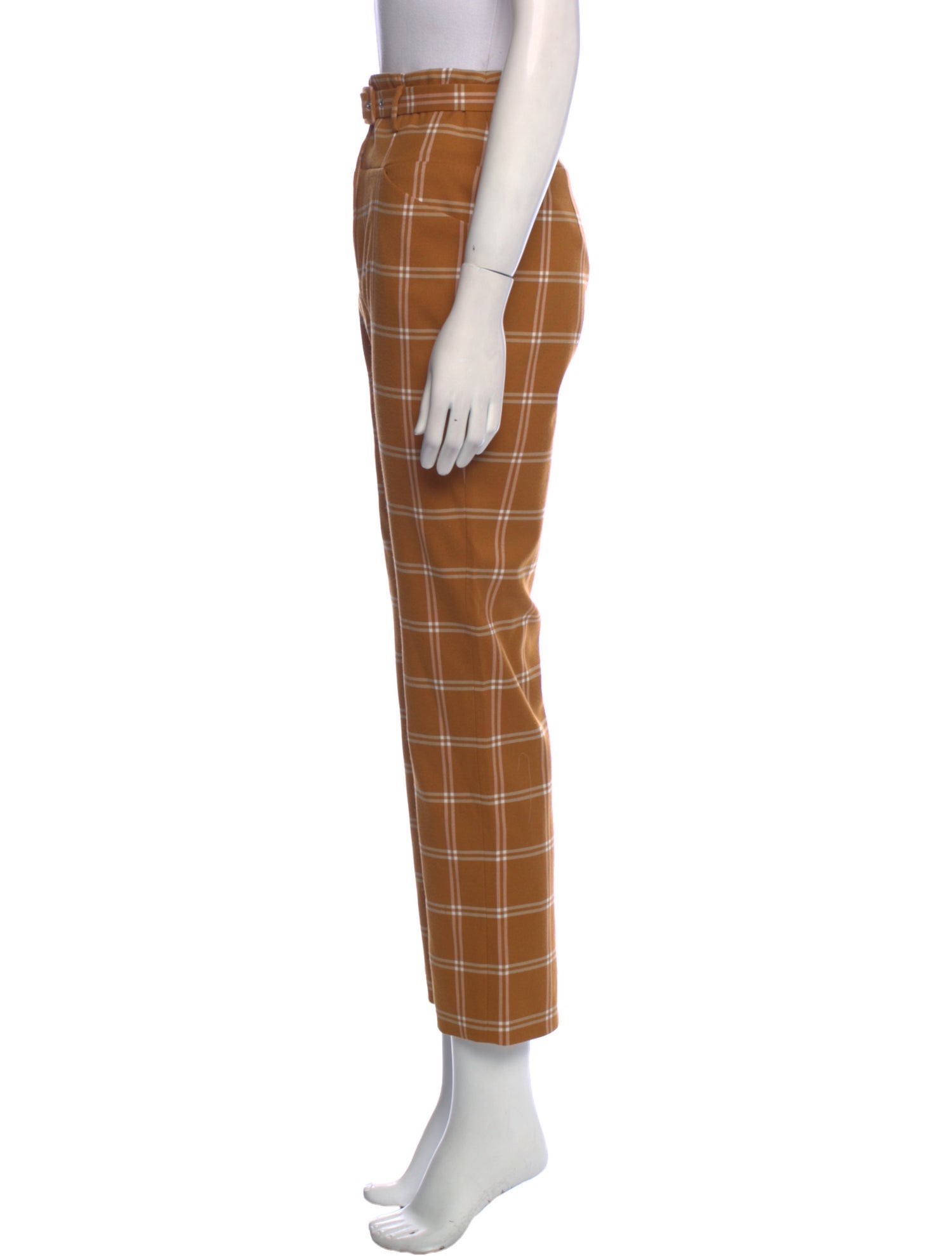Jonathan Simkhai Plaid Print Straight Leg Pants