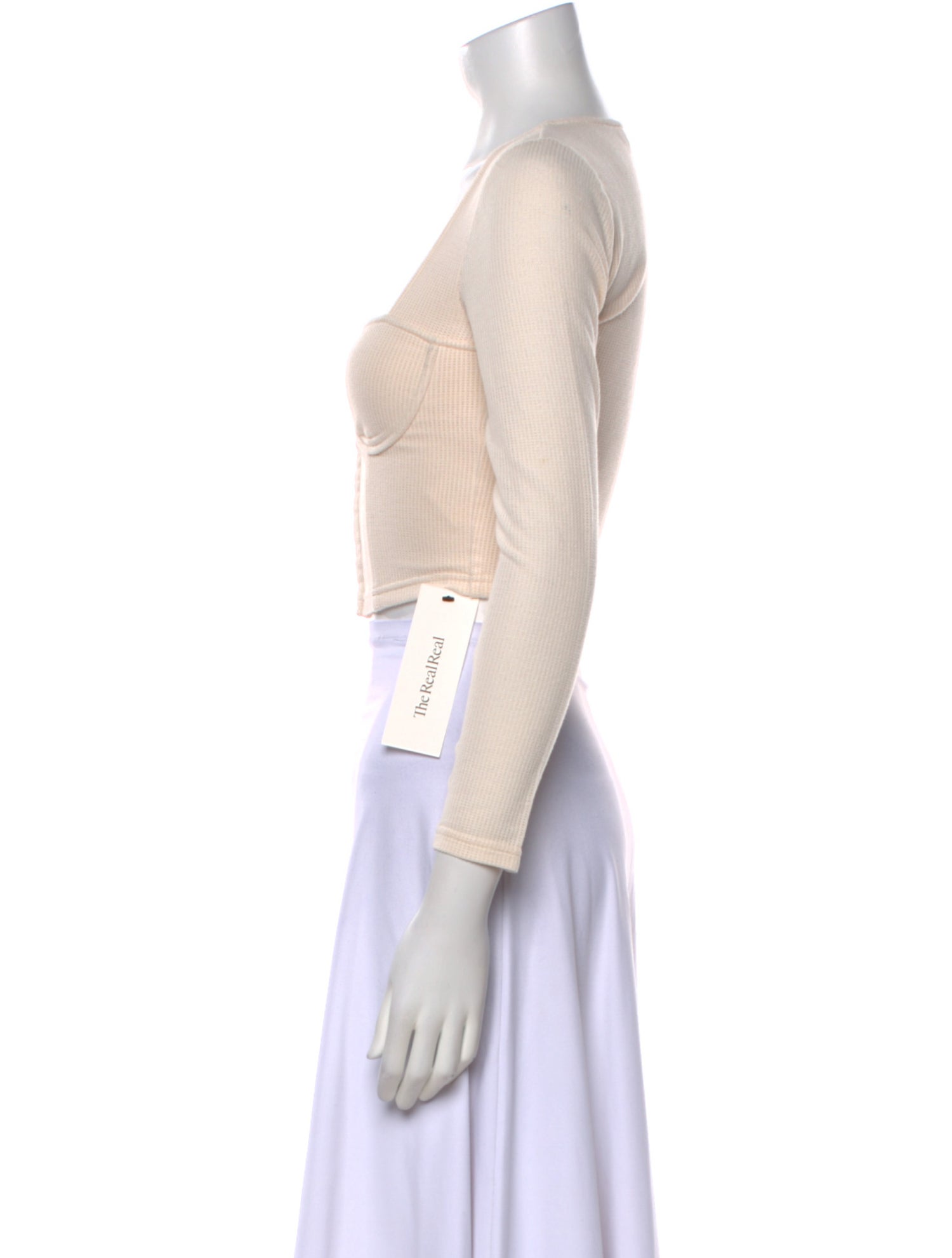 Jonathan Simkhai Square Neckline Long Sleeve Crop Top