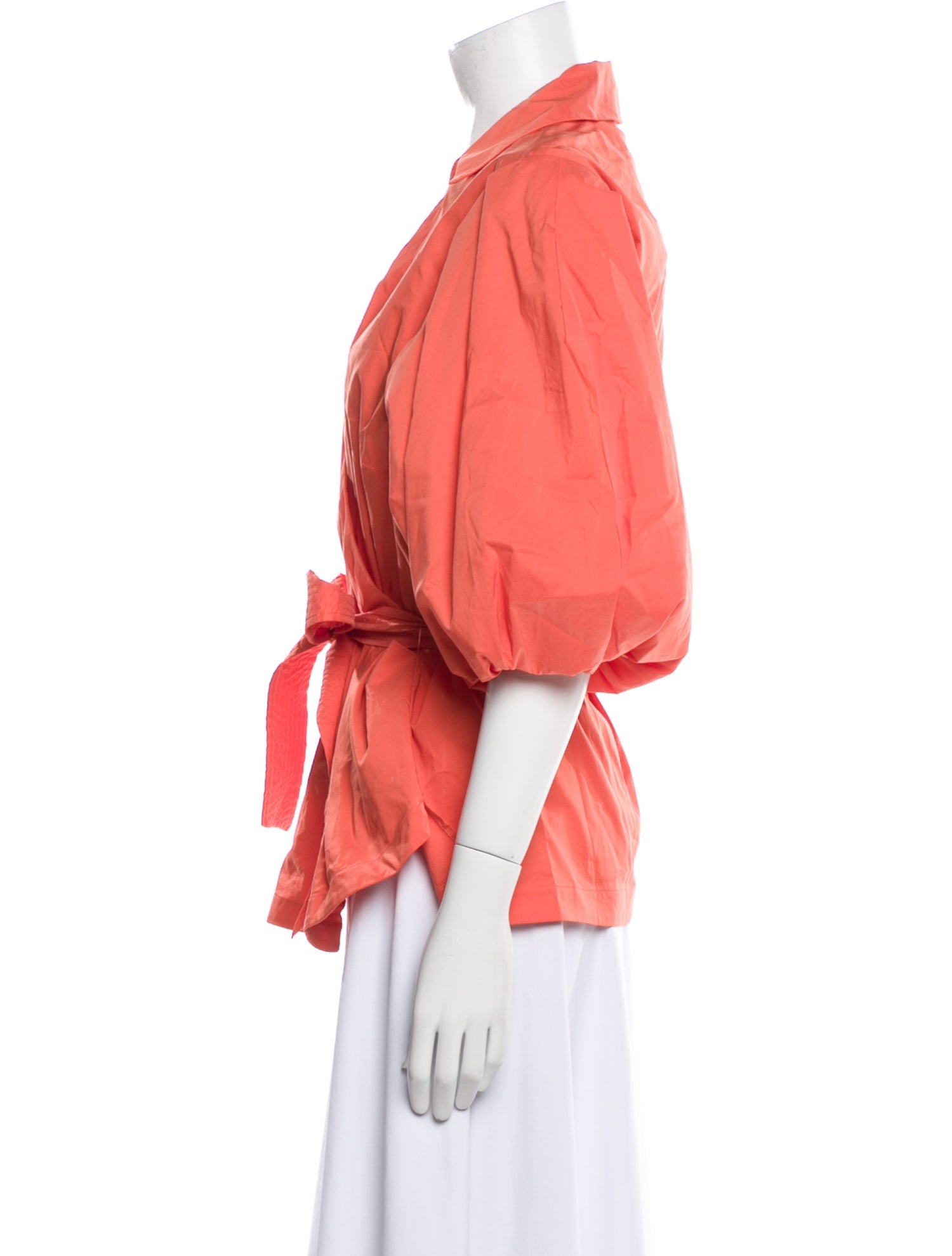 Jonathan Simkhai V-Neck Three-Quarter Sleeve Blouse