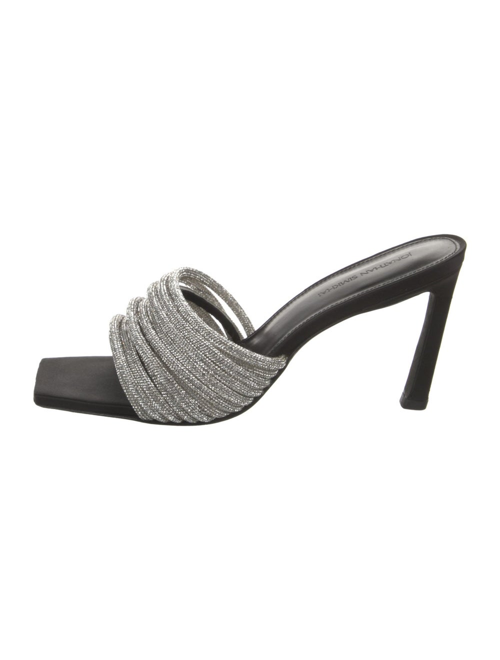 Jonathan Simkhai Crystal Slides Black Crystal Emb… - image 1