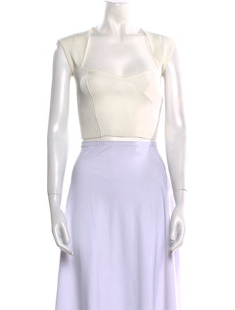 Jonathan Simkhai Square Neckline Sleeveless Crop Top