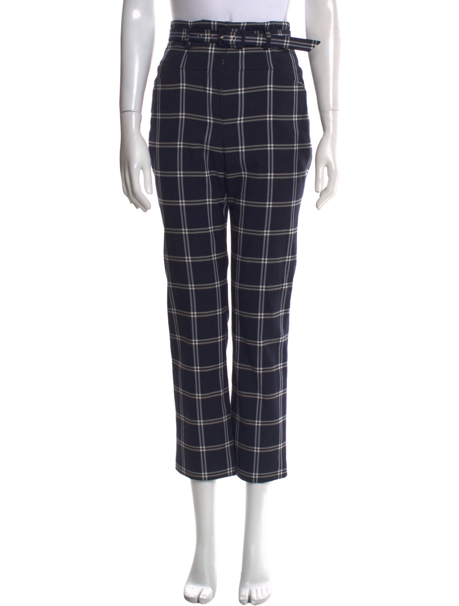 Jonathan Simkhai Plaid Print Straight Leg Pants