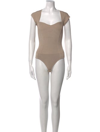 Jonathan Simkhai Square Neckline Short Sleeve Bodysuit