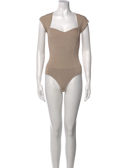 Jonathan Simkhai Square Neckline Short Sleeve Bodysuit