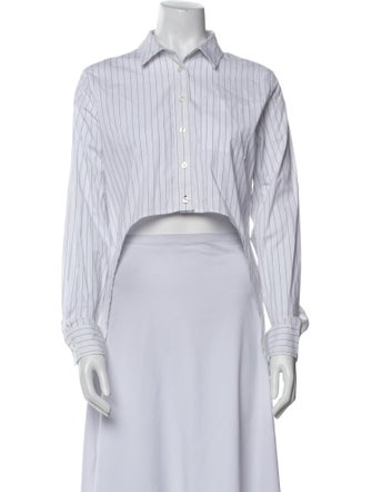 Jonathan Simkhai Striped Long Sleeve Crop Top