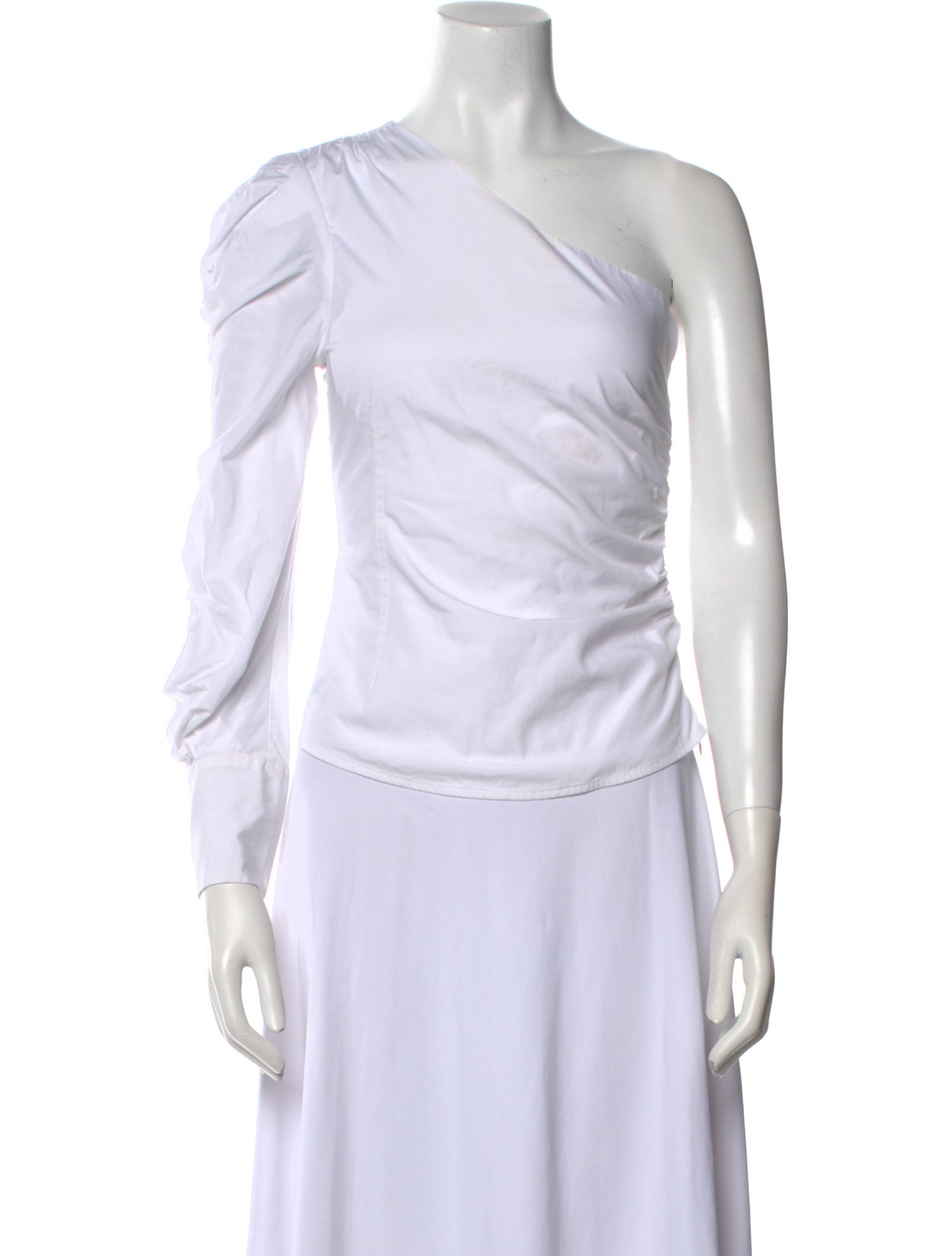 Jonathan Simkhai One-Shoulder Long Sleeve Crop Top