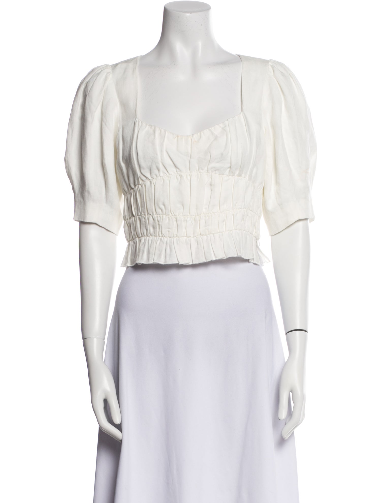 Jonathan Simkhai Linen Square Neckline Crop Top