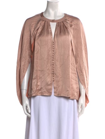 Jonathan Simkhai Crew Neck Three-Quarter Sleeve Blouse