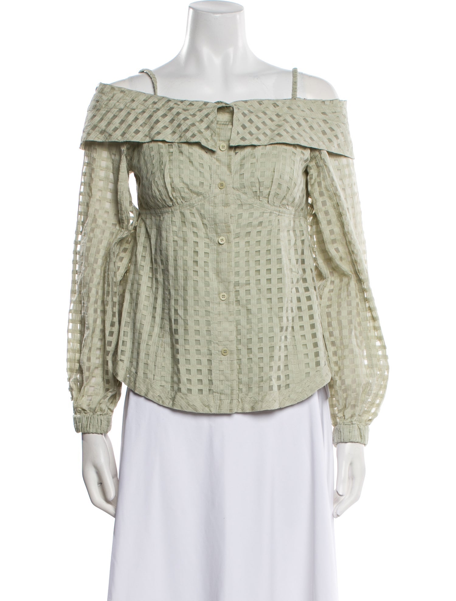 Jonathan Simkhai Off-The-Shoulder Long Sleeve Blouse