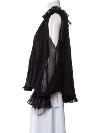 Jonathan Simkhai Silk Mock Neck Blouse