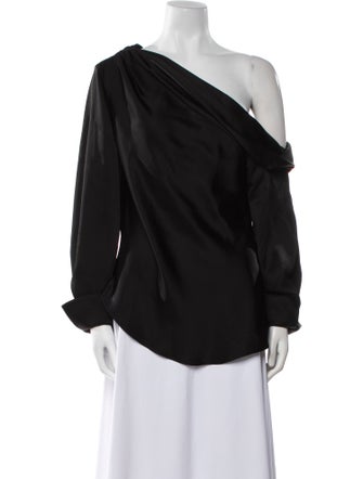 Jonathan Simkhai One-Shoulder Long Sleeve Blouse