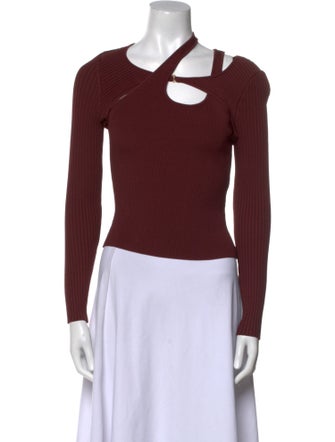 Jonathan Simkhai One-Shoulder Long Sleeve Crop Top