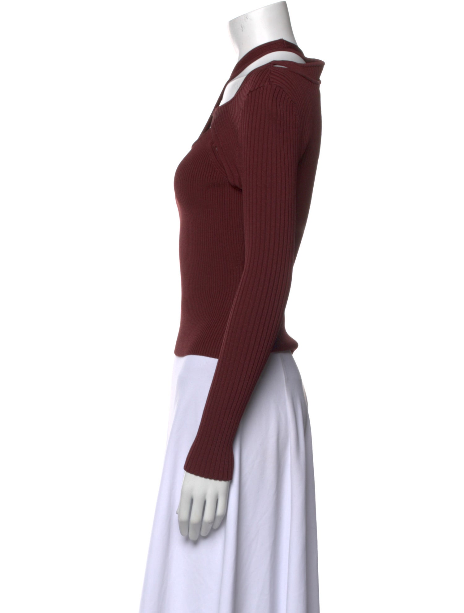 Jonathan Simkhai One-Shoulder Long Sleeve Crop Top