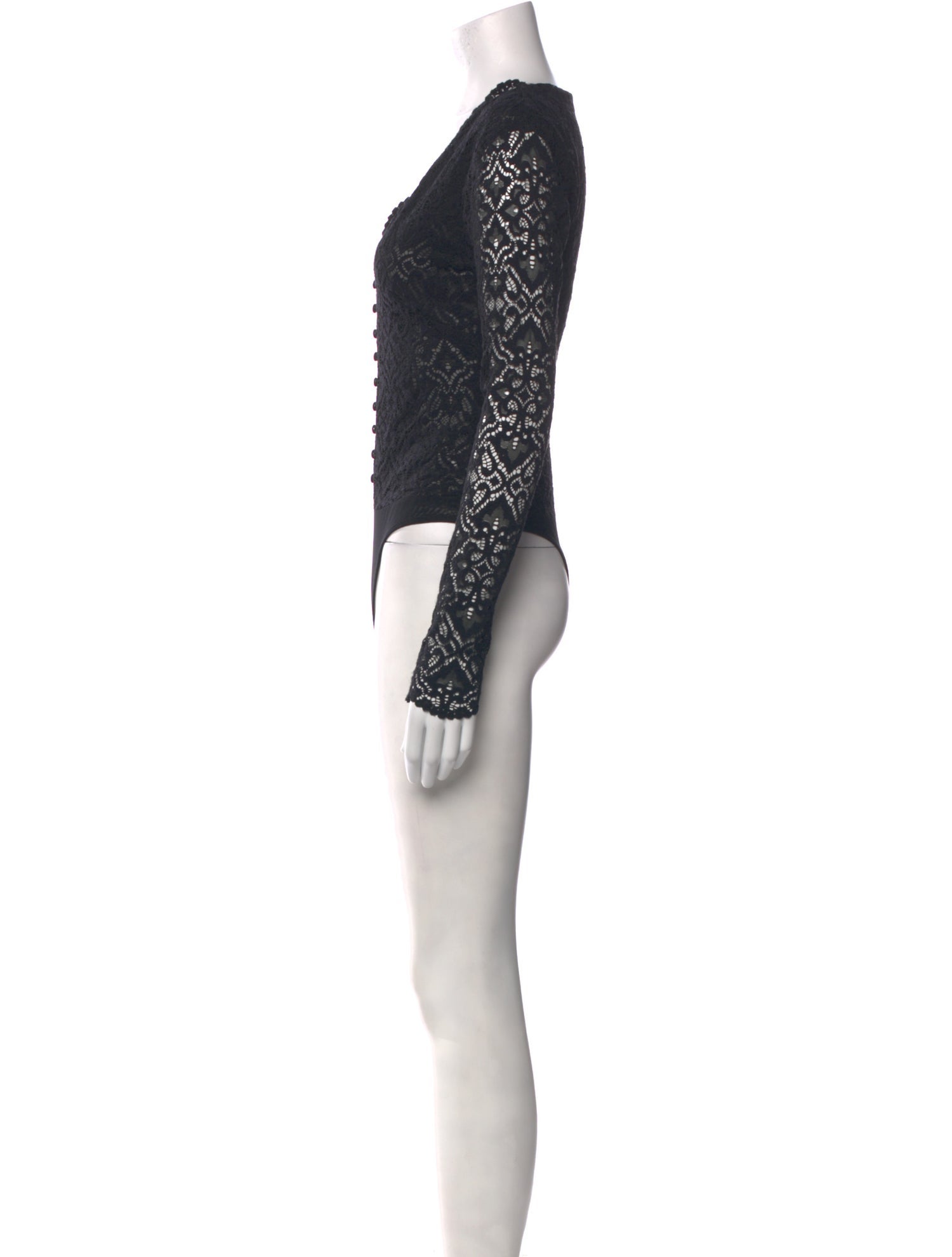 Jonathan Simkhai Lace Pattern V-Neck Bodysuit