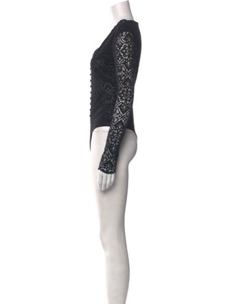 Jonathan Simkhai Lace Pattern V-Neck Bodysuit