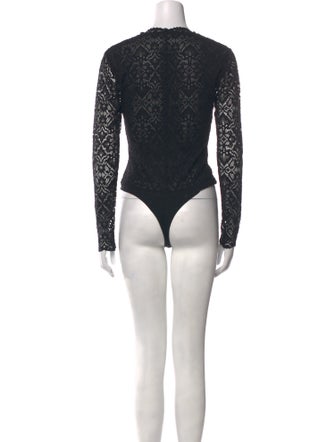 Jonathan Simkhai Lace Pattern V-Neck Bodysuit